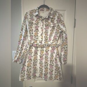 Baevely Floral Mini Western Bohemian Denim Dress with Shorts!